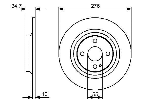 Bosch 0 986 479 473 Тормозной диск задний невентилируемый 0986479473: Отличная цена - Купить в Польше на 2407.PL!