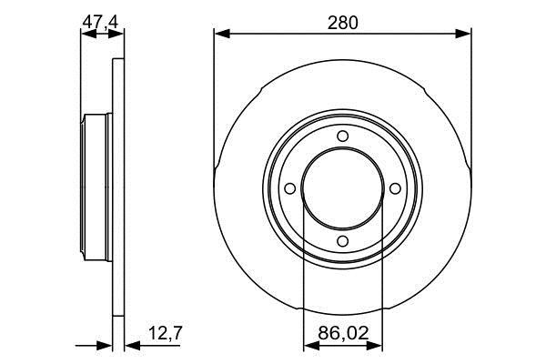 Bosch 0 986 479 493 Тормозной диск передний невентилируемый 0986479493: Отличная цена - Купить в Польше на 2407.PL!