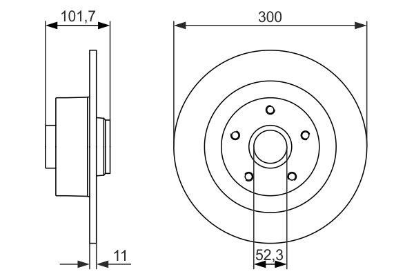 Bosch 0 986 479 573 Тормозной диск задний невентилируемый 0986479573: Купить в Польше - Отличная цена на 2407.PL!