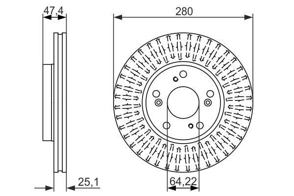 Bosch 0 986 479 625 Тормозной диск передний вентилируемый 0986479625: Отличная цена - Купить в Польше на 2407.PL!