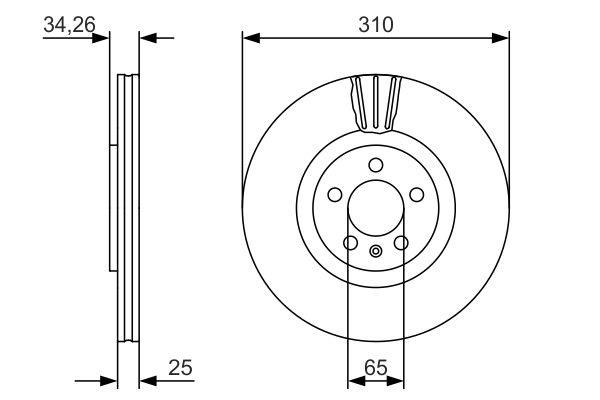 Bosch 0 986 479 642 Диск гальмівний передній вентильований 0986479642: Приваблива ціна - Купити у Польщі на 2407.PL!