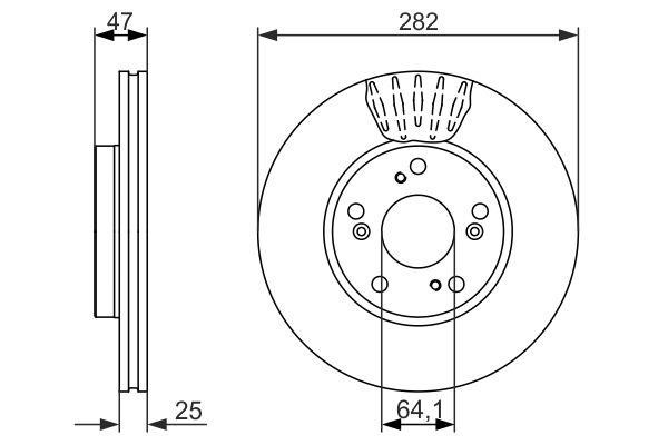 Bosch 0 986 479 686 Wentylowana przednia tarcza hamulcowa 0986479686: Dobra cena w Polsce na 2407.PL - Kup Teraz!