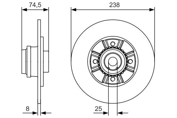 Bosch 0 986 479 760 Rear brake disc, non-ventilated 0986479760: Buy near me in Poland at 2407.PL - Good price!