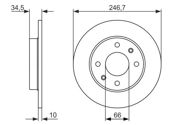 Bosch 0 986 479 827 Тормозной диск передний невентилируемый 0986479827: Отличная цена - Купить в Польше на 2407.PL!