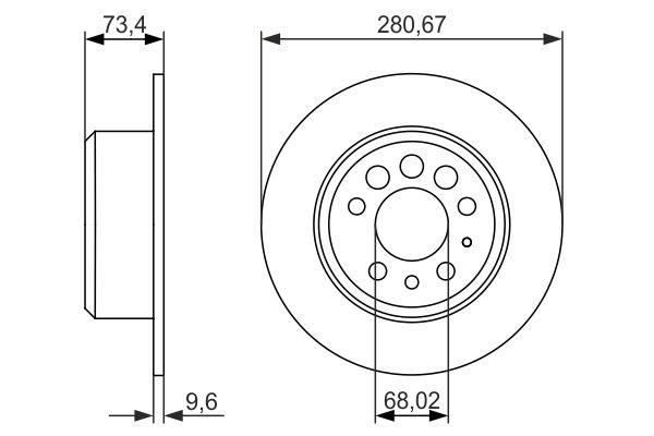 Bosch 0 986 479 835 Rear brake disc, non-ventilated 0986479835: Buy near me in Poland at 2407.PL - Good price!