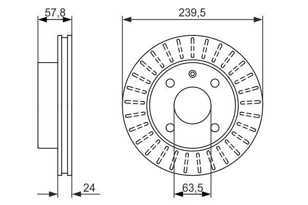 Bosch 0 986 479 836 Тормозной диск передний вентилируемый 0986479836: Отличная цена - Купить в Польше на 2407.PL!
