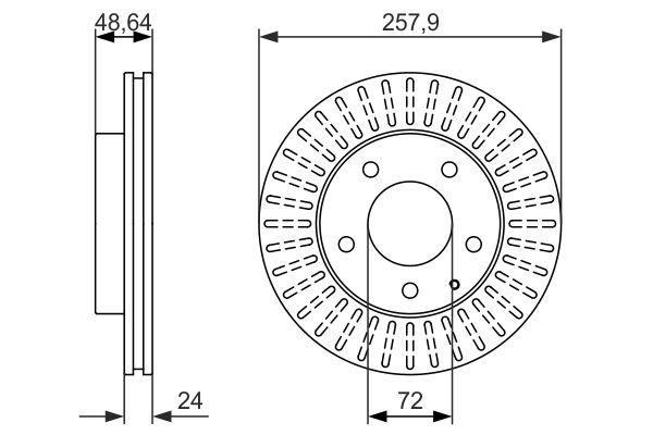 Bosch 0 986 479 844 Front brake disc ventilated 0986479844: Buy near me in Poland at 2407.PL - Good price!