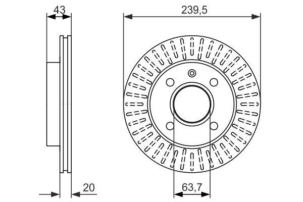 Bosch 0 986 479 874 Тормозной диск передний вентилируемый 0986479874: Отличная цена - Купить в Польше на 2407.PL!