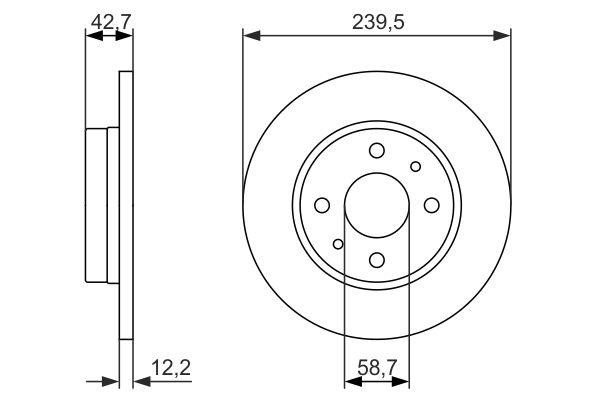 Bosch 0 986 479 905 Тормозной диск передний невентилируемый 0986479905: Отличная цена - Купить в Польше на 2407.PL!