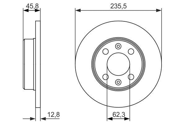 Bosch 0 986 479 913 Тормозной диск передний невентилируемый 0986479913: Отличная цена - Купить в Польше на 2407.PL!