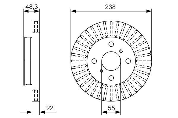 Bosch 0 986 479 A63 Brake disc 0986479A63: Buy near me at 2407.PL in Poland at an Affordable price!