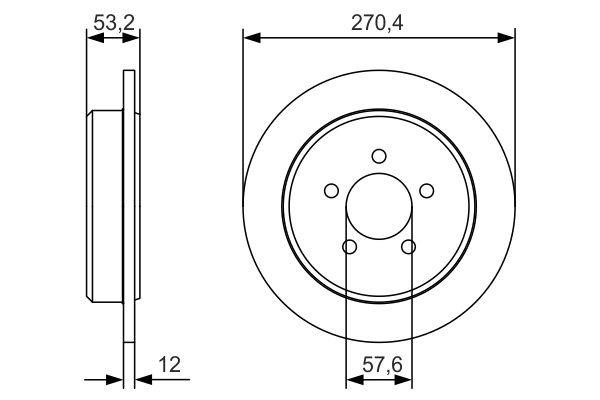 Bosch 0 986 479 A80 Rear brake disc, non-ventilated 0986479A80: Buy near me in Poland at 2407.PL - Good price!