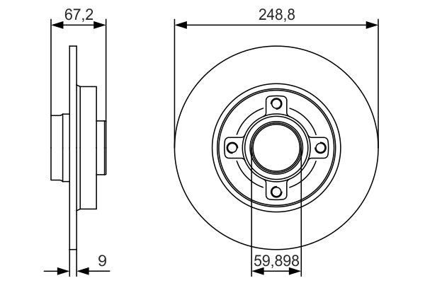 Bosch 0 986 479 S42 Тормозной диск задний невентилируемый 0986479S42: Отличная цена - Купить в Польше на 2407.PL!
