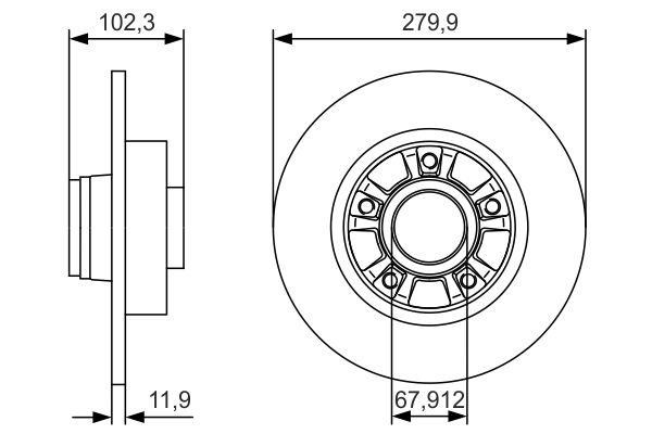 Bosch 0 986 479 S44 Тормозной диск задний невентилируемый 0986479S44: Отличная цена - Купить в Польше на 2407.PL!