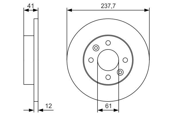 Bosch 0 986 479 S45 Unventilated front brake disc 0986479S45: Buy near me at 2407.PL in Poland at an Affordable price!