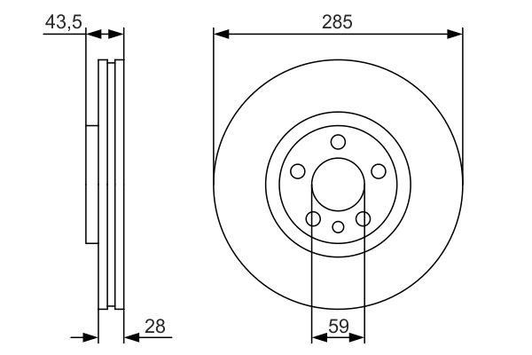 Bosch 0 986 479 S62 Front brake disc ventilated 0986479S62: Buy near me in Poland at 2407.PL - Good price!