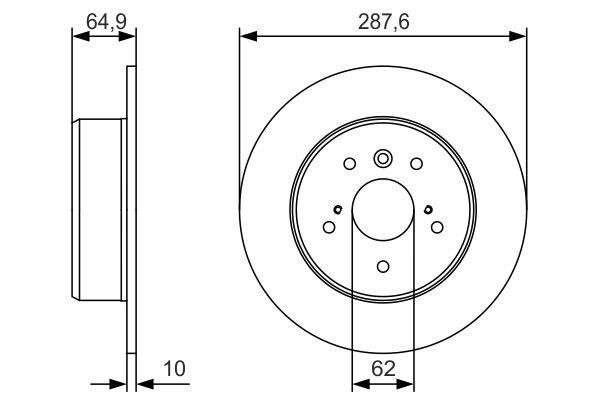 Bosch 0 986 479 T69 Тормозной диск задний невентилируемый 0986479T69: Отличная цена - Купить в Польше на 2407.PL!