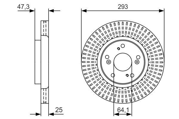 Bosch 0 986 479 U63 Тормозной диск передний вентилируемый 0986479U63: Отличная цена - Купить в Польше на 2407.PL!