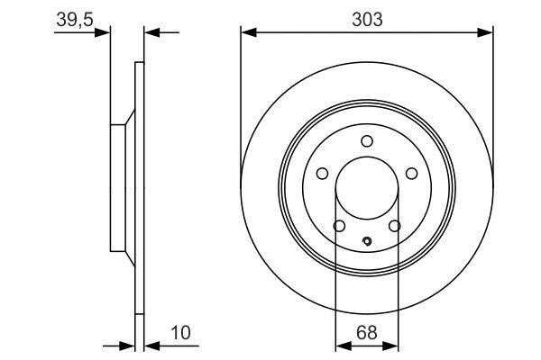 Bosch 0 986 479 V04 Rear brake disc, non-ventilated 0986479V04: Buy near me in Poland at 2407.PL - Good price!