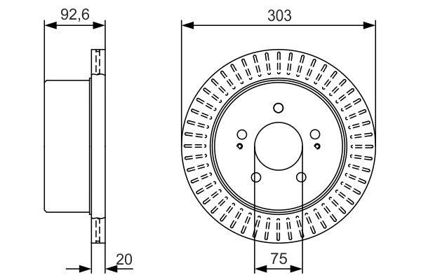 Bosch 0 986 479 V26 Тормозной диск задний вентилируемый 0986479V26: Отличная цена - Купить в Польше на 2407.PL!