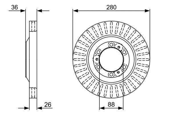 Brake rotor Great Wall Hover: 0986479V88 Bosch Brake disc