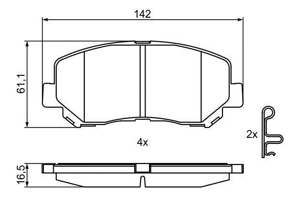 Bosch 0 986 495 367 Гальмівні колодки, комплект 0986495367: Приваблива ціна - Купити у Польщі на 2407.PL!