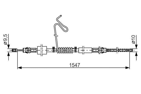 Bosch 1 987 477 174 Parking brake cable left 1987477174: Buy near me in Poland at 2407.PL - Good price!