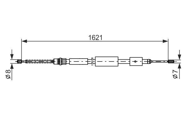 Bosch 1 987 477 437 Трос стояночного тормоза, левый 1987477437: Отличная цена - Купить в Польше на 2407.PL!