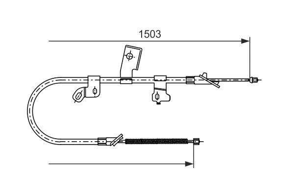 Bosch 1 987 477 543 Трос гальма стоянки, правий 1987477543: Приваблива ціна - Купити у Польщі на 2407.PL!