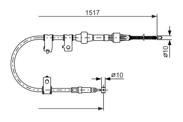 Bosch 1 987 477 601 Трос гальма стоянки, лівий 1987477601: Приваблива ціна - Купити у Польщі на 2407.PL!