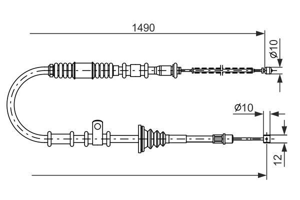 Bosch 1 987 477 675 Feststellbremsseil, rechts 1987477675: Kaufen Sie zu einem guten Preis in Polen bei 2407.PL!