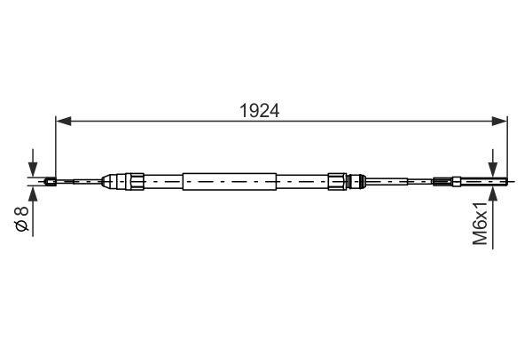 Bosch 1 987 477 693 Parking brake cable left 1987477693: Buy near me at 2407.PL in Poland at an Affordable price!