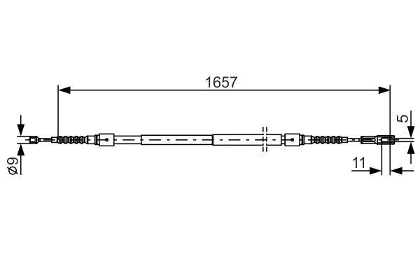 Bosch Parking brake cable left – price 95 PLN