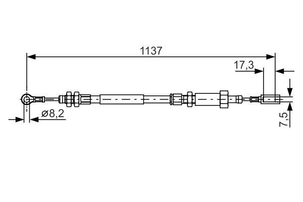 Bosch 1 987 482 046 Cable Pull, parking brake 1987482046: Buy near me in Poland at 2407.PL - Good price!