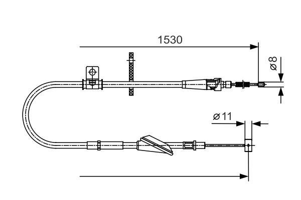 Bosch 1 987 482 136 Parking brake cable, right 1987482136: Buy near me in Poland at 2407.PL - Good price!