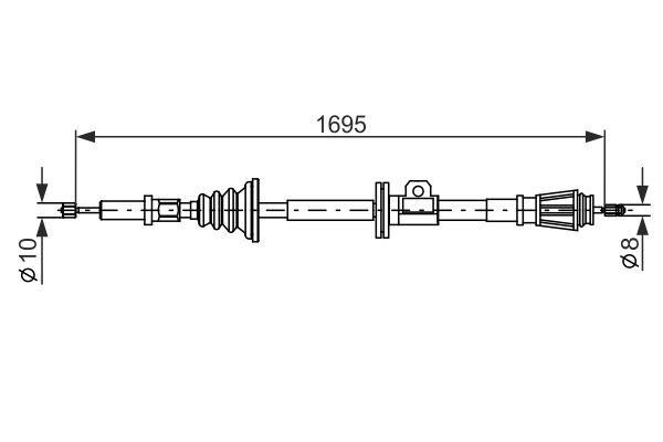 Bosch 1 987 482 262 Cable Pull, parking brake 1987482262: Buy near me in Poland at 2407.PL - Good price!