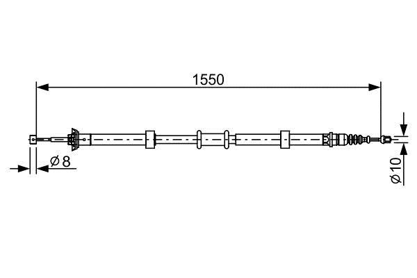 1987482527 Bosch Feststellbremsseil, rechts
