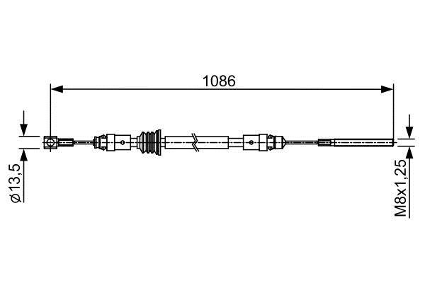 Bremskabel Renault: 1987482547 Bosch Handbremsseil
