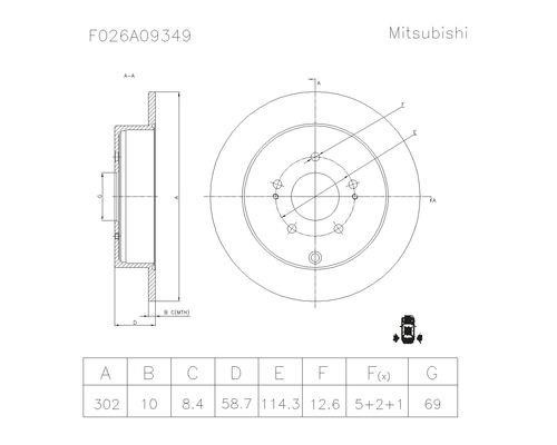 Bosch F 026 A09 349 Brake disc F026A09349: Buy near me in Poland at 2407.PL - Good price!