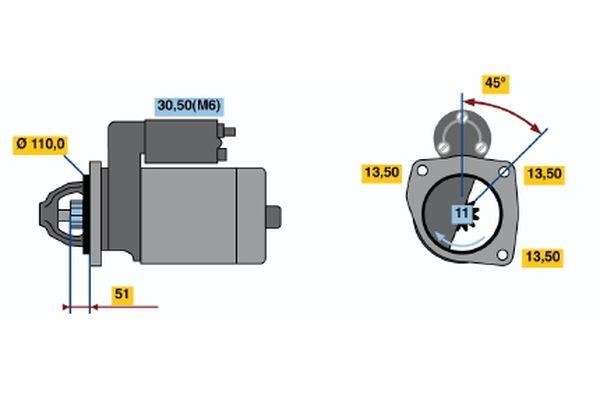 Bosch 0 001 231 013 Starter 0001231013: Buy near me in Poland at 2407.PL - Good price! 0001231013 Bosch Starter