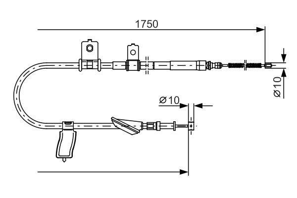 Bosch 1 987 482 351 Parking brake cable, right 1987482351: Buy near me in Poland at 2407.PL - Good price!