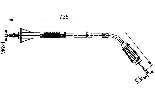 Bosch 1 987 482 554 Parking brake cable left 1987482554: Buy near me in Poland at 2407.PL - Good price!