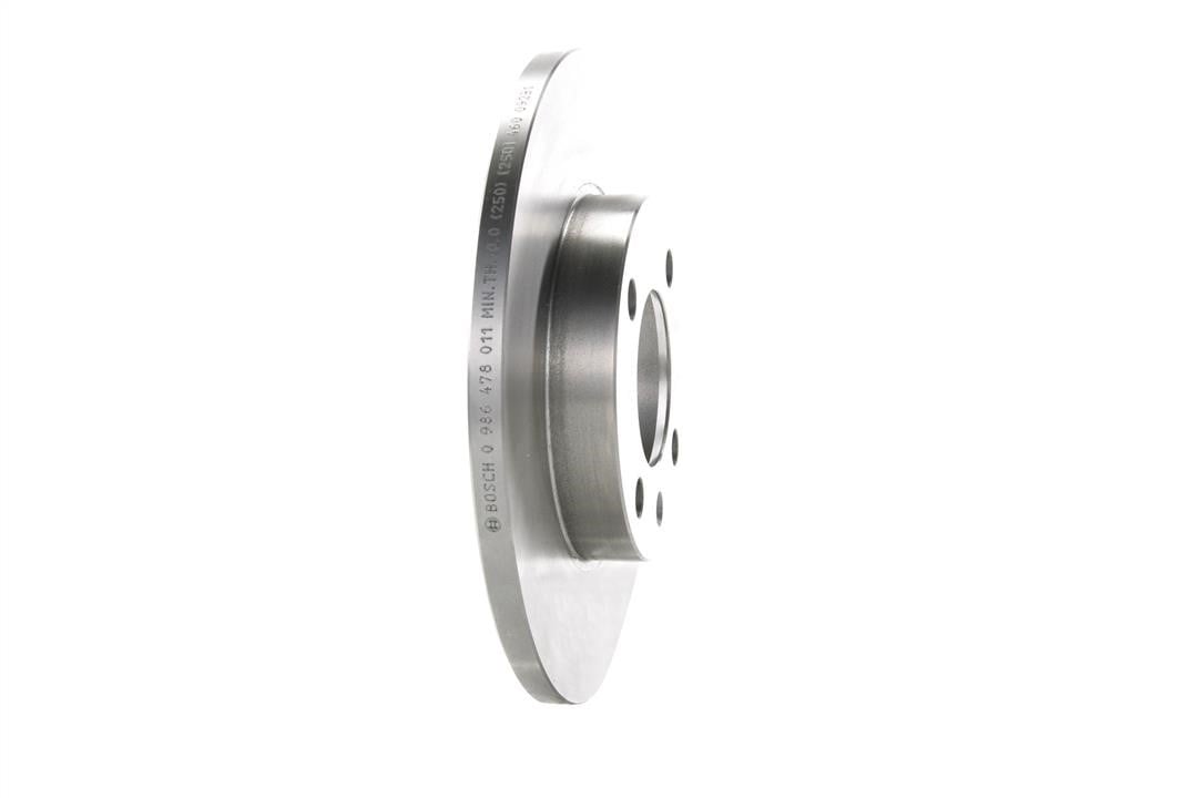 Unventilated front brake disc Bosch 0 986 478 011