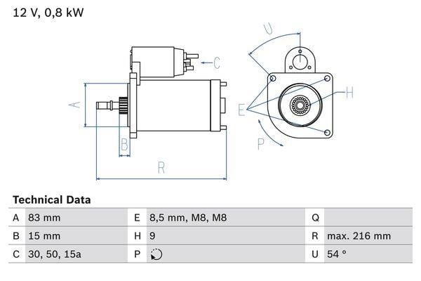 0986013590 Bosch Starter