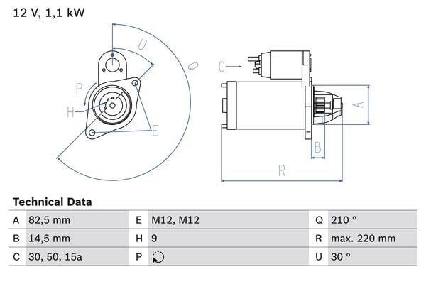 0986016330 Bosch Anlasser