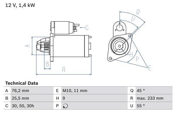 0986018890 Bosch Starter