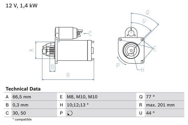 0986022800 Bosch Anlasser