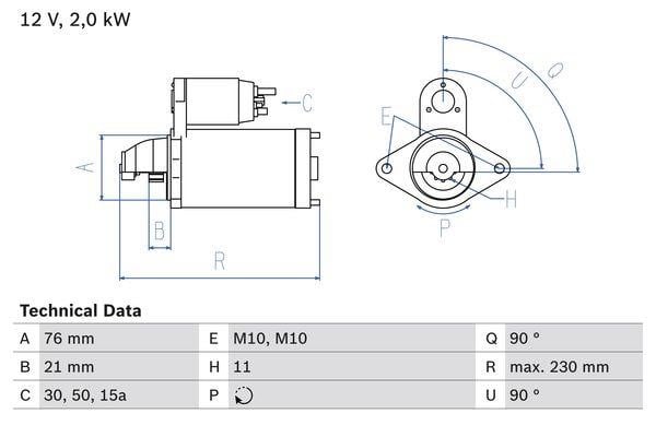 0986022880 Bosch Anlasser