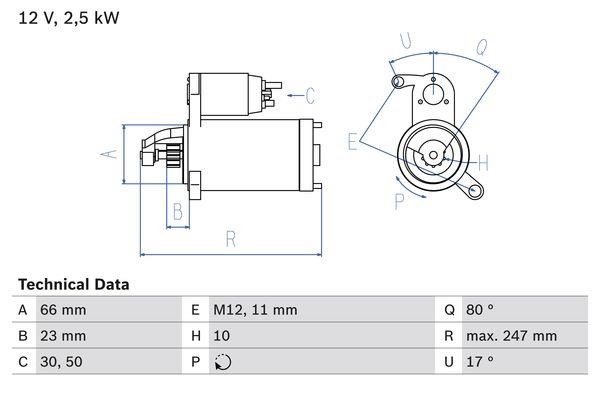 0986025160 Bosch Starter