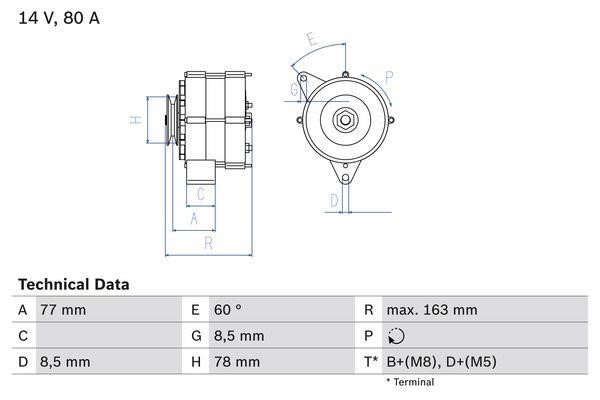 0986034170 Bosch Alternator